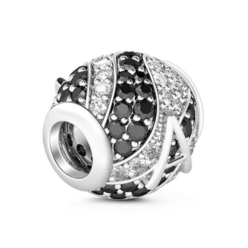 Gnoce “Letter A with Special Meaning for Special Person ”Made of 925 Sterling Silver Black & Clear CZ Letter A Charm_2