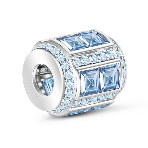 Gnoce "March Birthstone to Be Pride of Your Birth Month" Made of 925 Sterling Silver Aquamarine Birthstone Charm_2