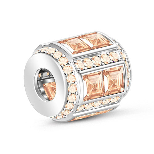 Gnoce "June Birthstone to Be Pride of Your Birth Month" Made of 925 Sterling Silver Champagne Birthstone Charm_2