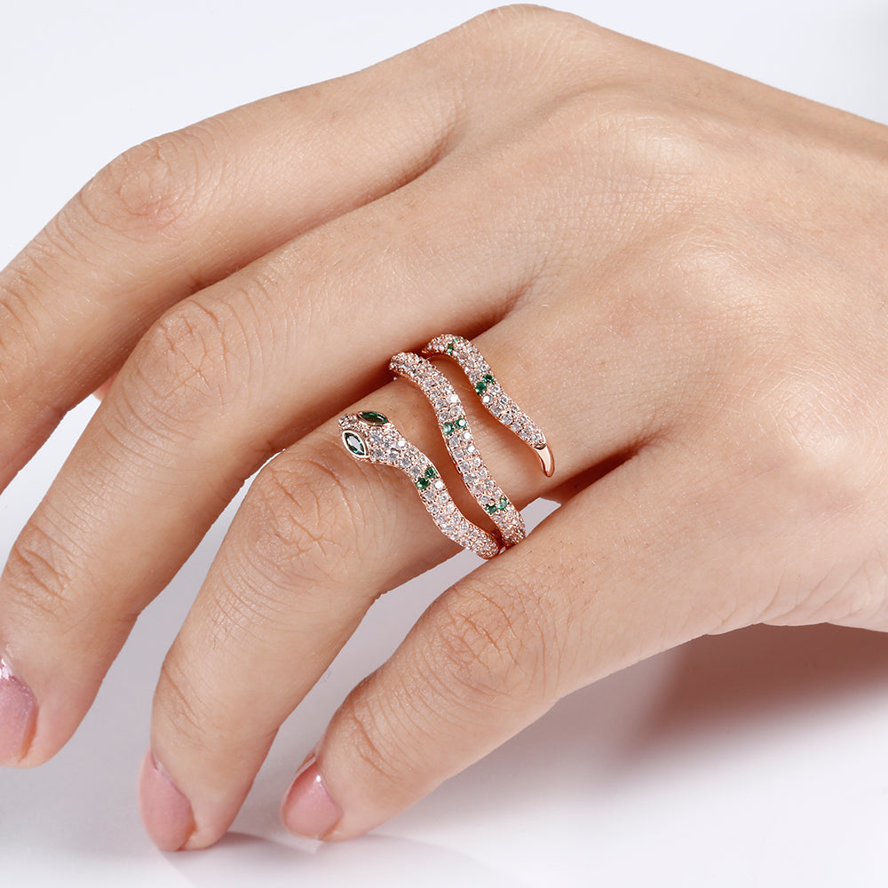 Gnoce Snake Ring Green Ring_3
