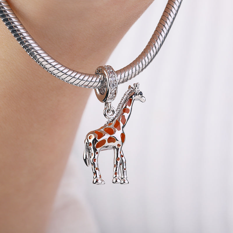 Gnoce Giraffe Pendant Platinum-plated Silver Blend_3