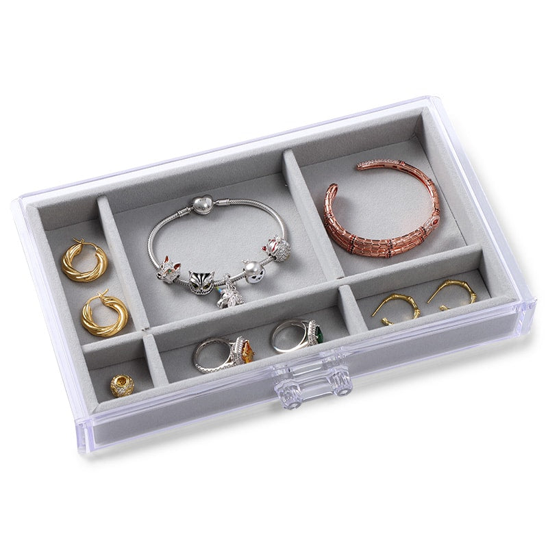 Acrylic Three-layer Jewelry Storage Box Earring Ring Necklace Bracelet Watch Charm Storage Gift Casket_6