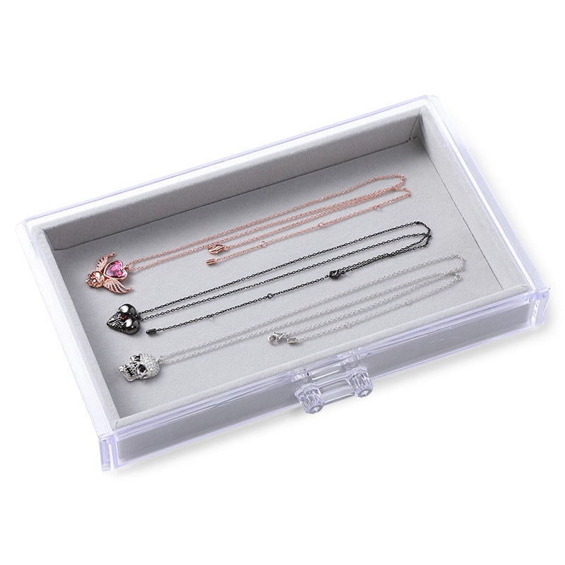 Acrylic Three-layer Jewelry Storage Box Earring Ring Necklace Bracelet Watch Charm Storage Gift Casket_5