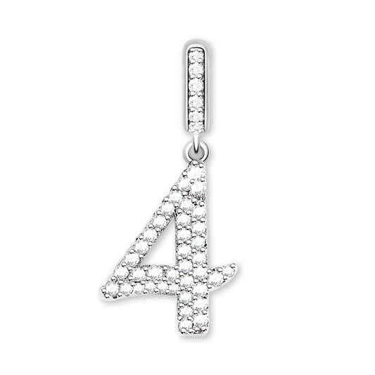 Gnoce "Valuable Honesty" Number Theme Four 925 Sterling Silver Pendant For Bracelets_1