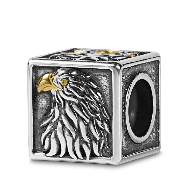 Eagle Charm Sterling Siver 18K Gold Plated fit Men's Bracelet Jewelry for Men_1