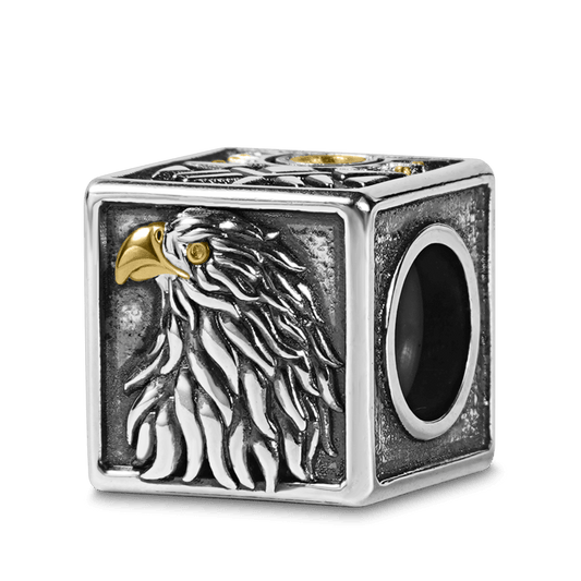 Eagle Charm Sterling Siver 18K Gold Plated fit Men's Bracelet Jewelry for Men_1