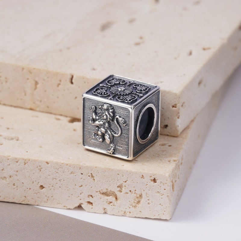 Lion Charm Sterling Siver fit Men's Bracelet Jewelry for Men_2