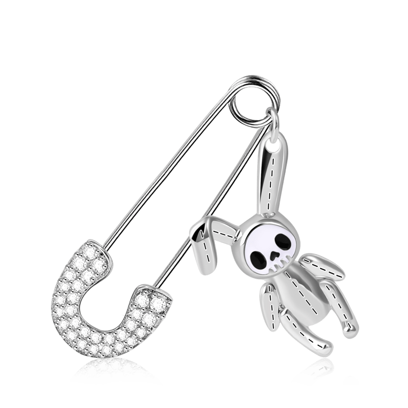 Paperclip Bunny Doll Dangle Earring 925 Sterling Silver_1