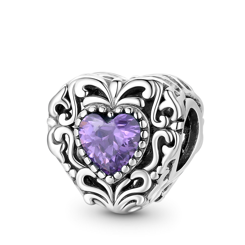 Mysterious Heart Charm Bead 925 Sterling Silver_1