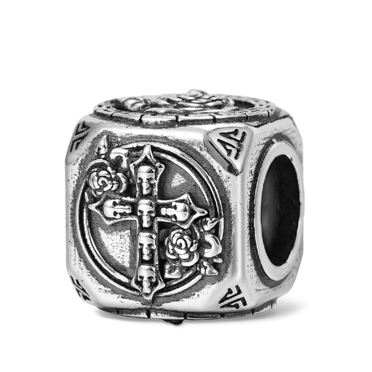 Rose Skull Cross Men's Charm_1