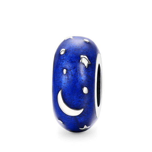 Azure Starry Sky Stopper for Charm Bracelets 925 Sterling Silver with Enamels_1