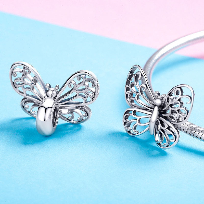 Attractive Butterfly Stopper for Charm Bracelets 925 Sterling Silver_2