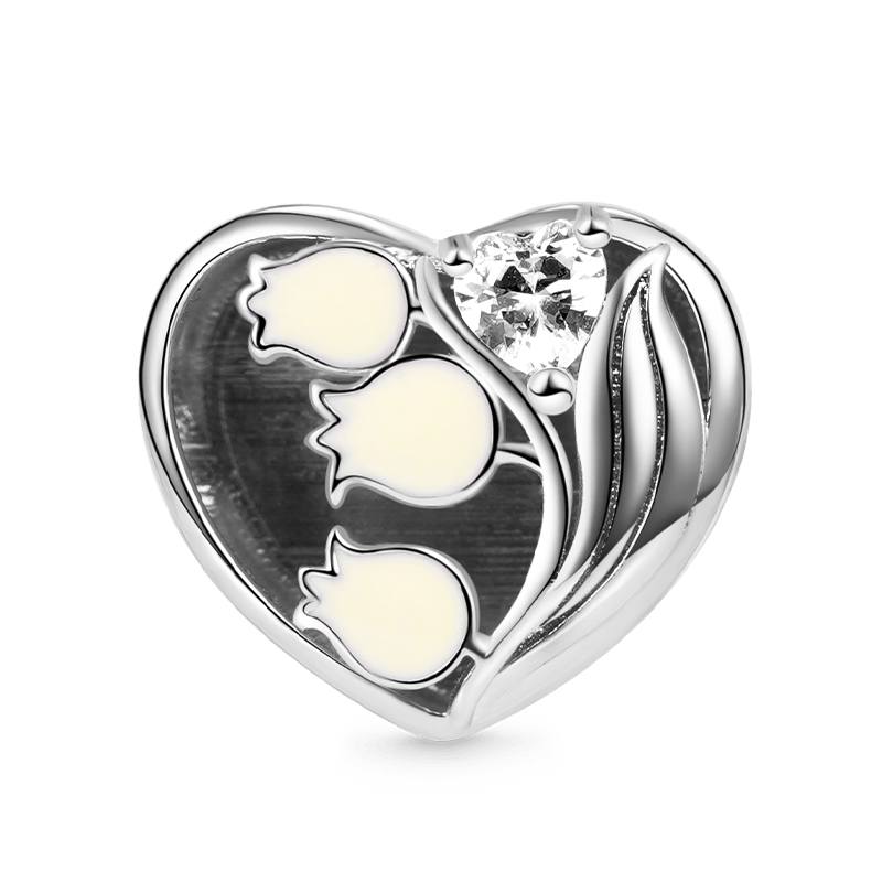 Lily of the Valley Personalized Photo Charm Bead 925 Sterling Silver_2