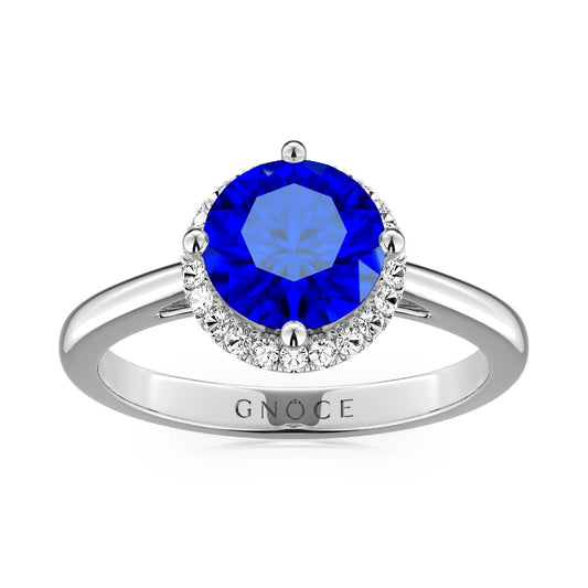 Sparkling Royal Blue Round-Cut Ring 925 Sterling Silver_1
