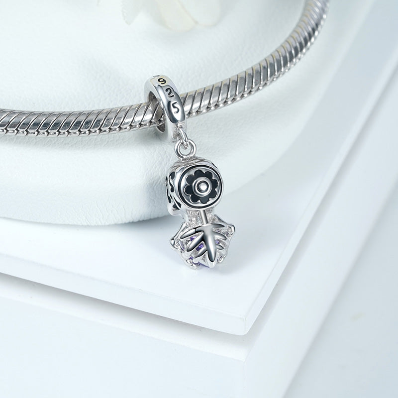 Skull Embraces Heart Gemstone Pendant Dangle Charm 925 Sterling Silver_2