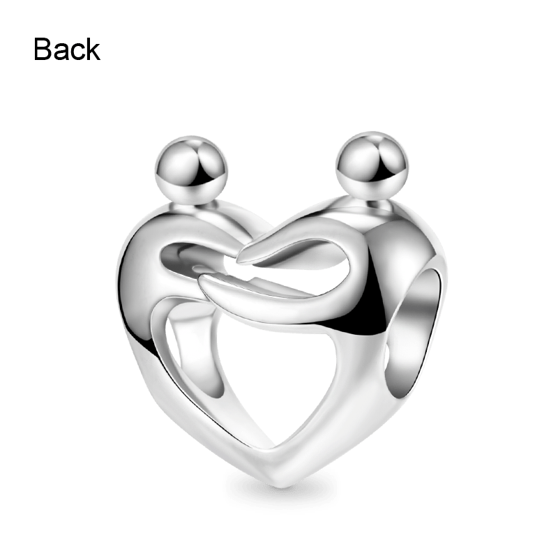 Lover Embraces Heart Charm Bead 925 Sterling Silver_3