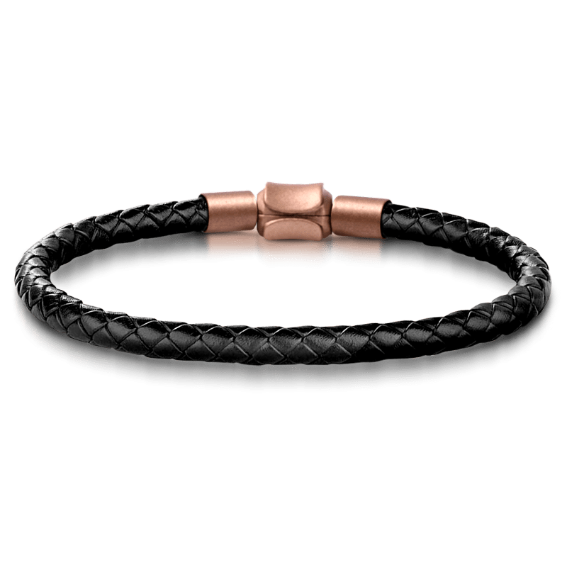 Skull Butterfly Charm Vintage Bead & Customized Classic Beads S925 Sterling Silver with Gift Copper Black Leather Men's Bracelet Jewelry for Men_4
