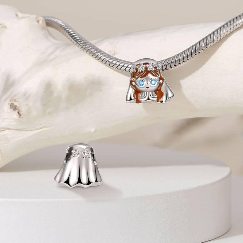 Bride Charm Bead 925 Sterling Silver with Brown Enamels_2