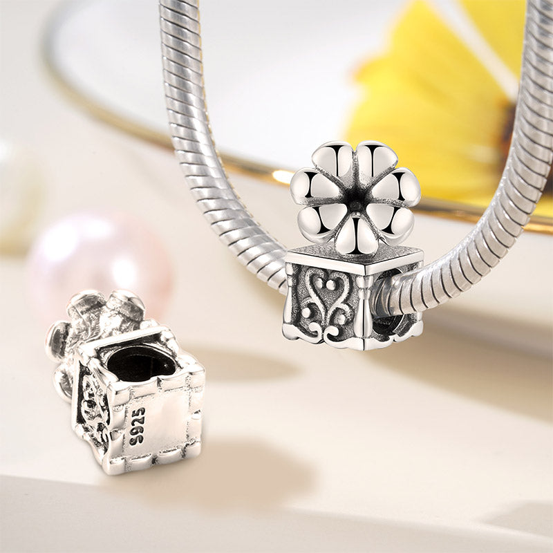 Retro Gramophone Pendant Dangle Charm 925 Sterling Silver_2