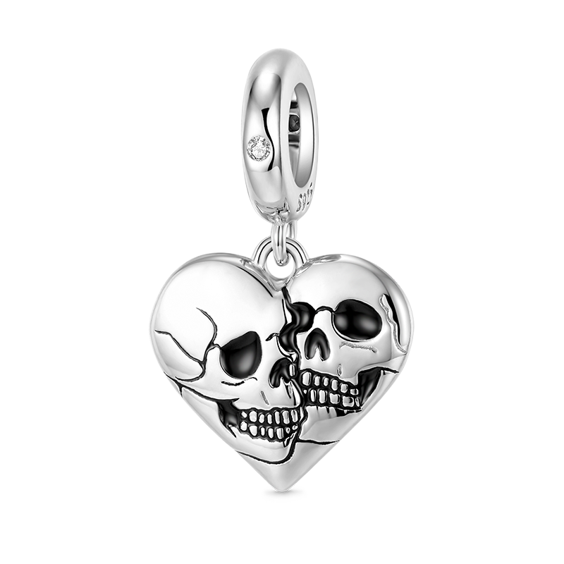 Skull Heart Pendant Dangle Charm 925 Sterling Silver_1