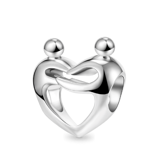 Lover Embraces Heart Charm Bead 925 Sterling Silver_1