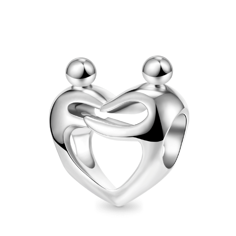 Lover Embraces Heart Charm Bead 925 Sterling Silver_1