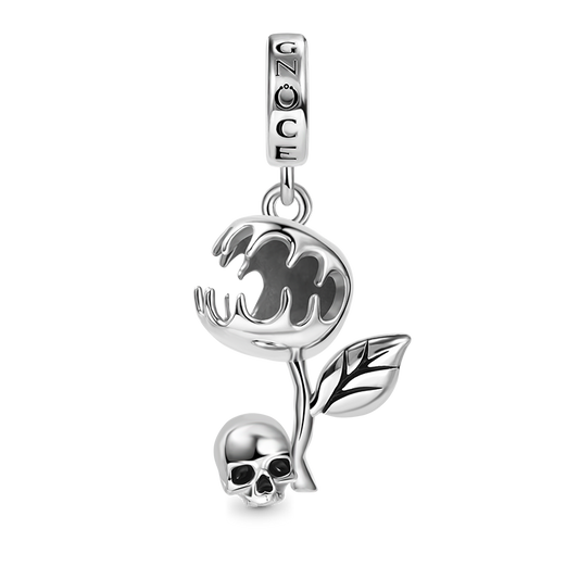 Chomper & Skull Pendant Dangle Charm 925 Sterling Silver_1