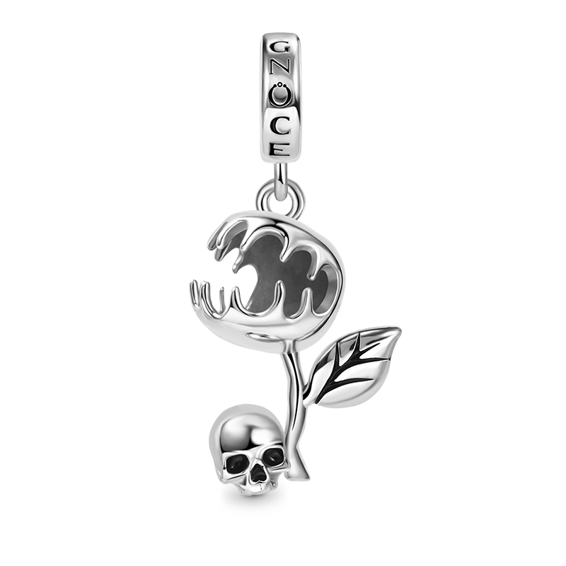 Chomper & Skull Pendant Dangle Charm 925 Sterling Silver_1