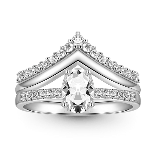 Gnoce Classic Oval Cut Wishbone Stackable Ring Set_1