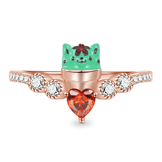 Gnoce Cactus of Love Heart Ruby V-Ring_1