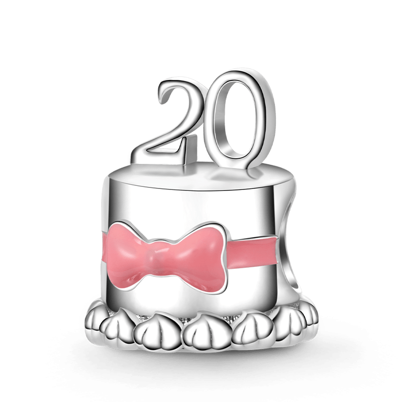 Gnoce Happy "20th Birthday Cake" with Bow Tie Charm_1