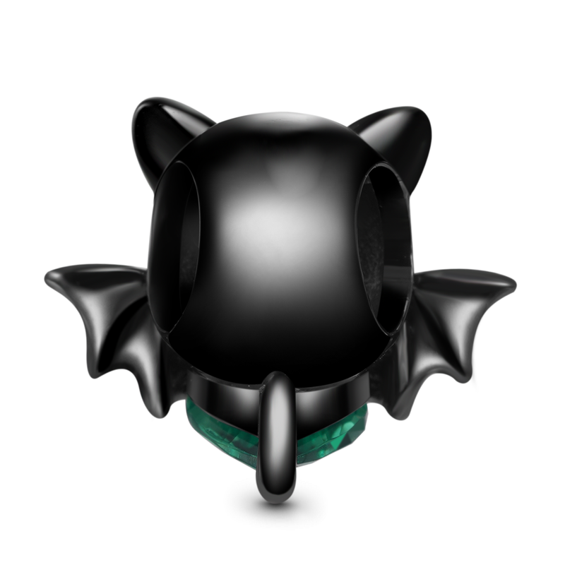 Gnoce Evil Bat Embraces Heart Gem Charm_2