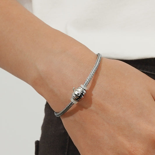 Gnoce Grey Basic Bracelet with 2 Pieces of Stoppers_5