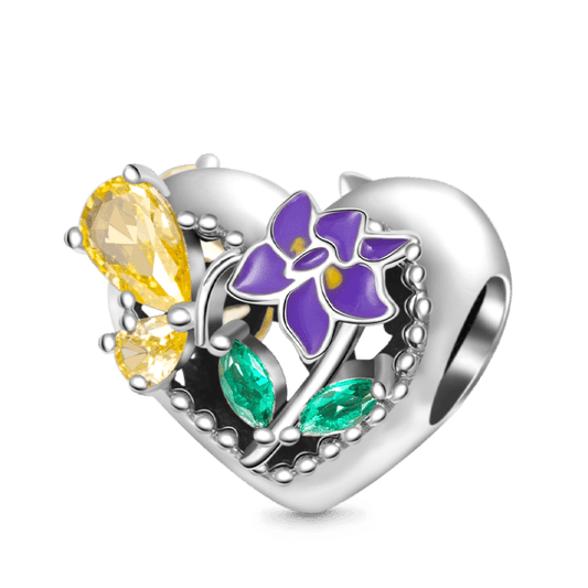 Gnoce Birthstone Flower Hollow Heart Charm_1