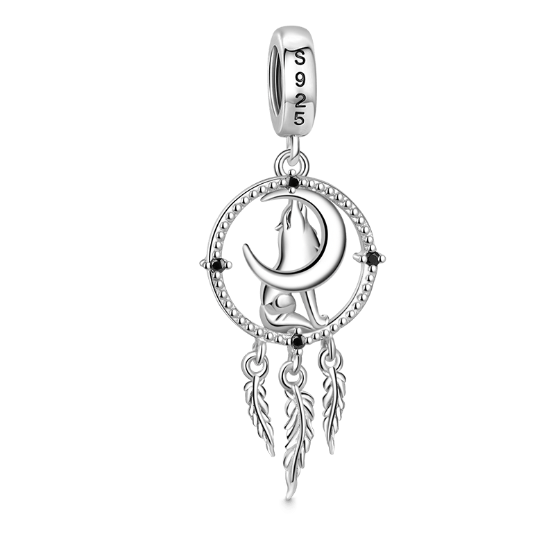 Gnoce Wolf Dream Catcher Pendant Dangle Charm_2