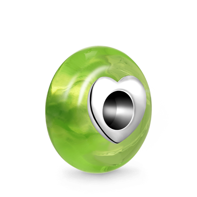Gnoce Natural Green Stone Heart Hole Charm_2