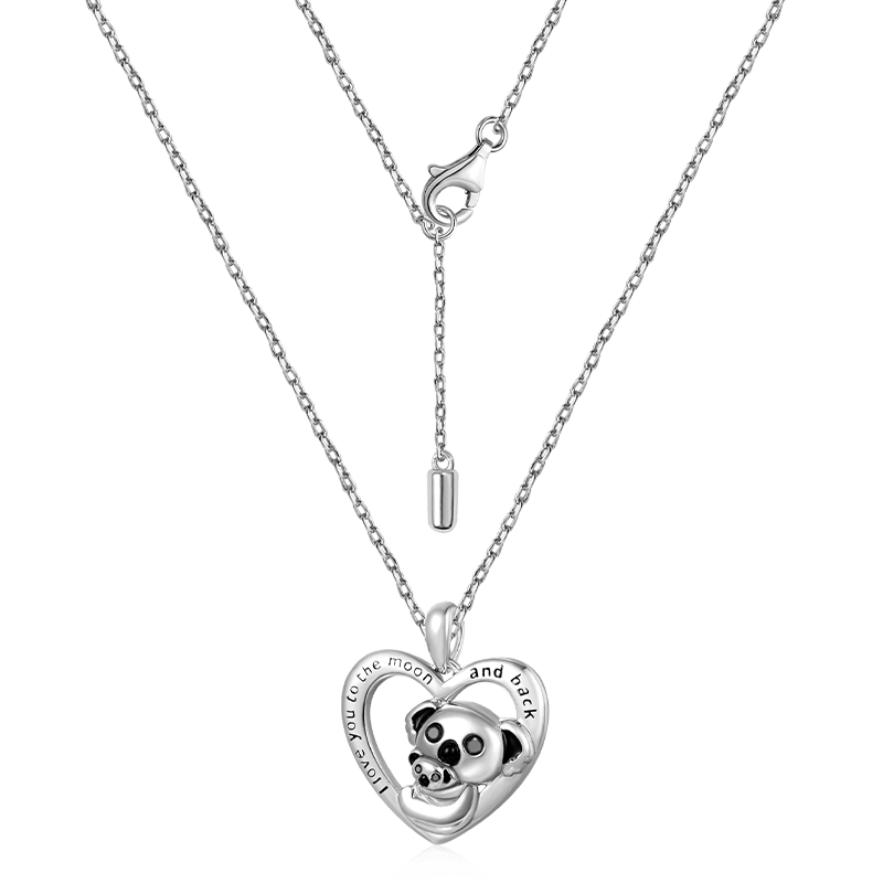 Gnoce Embrace Love Bear & Baby Heart Necklace_2