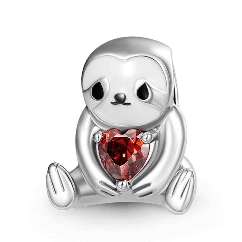 Gnoce Sloth Embraces Heart Gem Charm_1