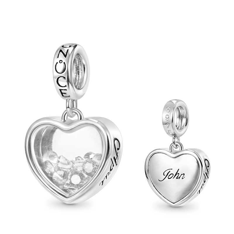 Gnoce Apr.Birthstone Heart Engravable Pendant Dangle Charm_1