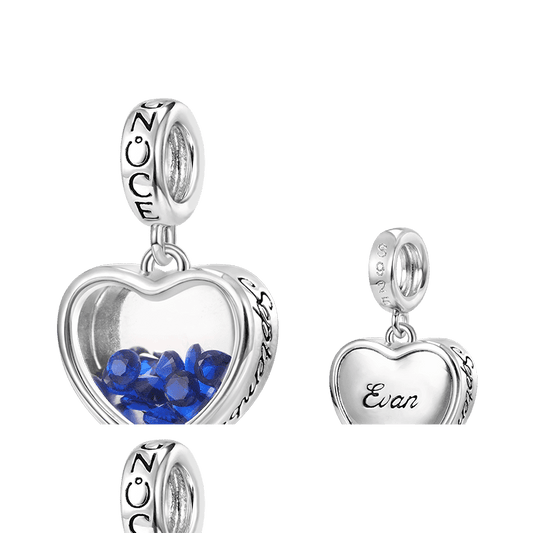 Gnoce Sep.Birthstone Heart Engravable Pendant Dangle Charm_1