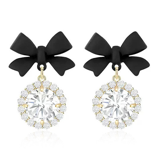 Gnoce Sparkling Bow Tie Dangle Earrings_1