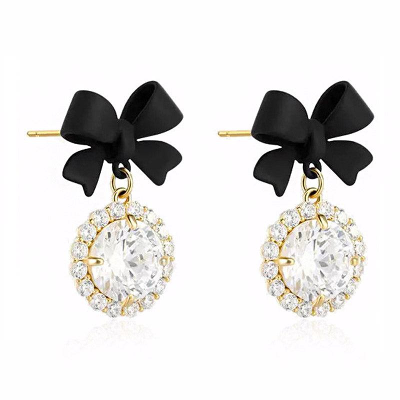 Gnoce Sparkling Bow Tie Dangle Earrings_2