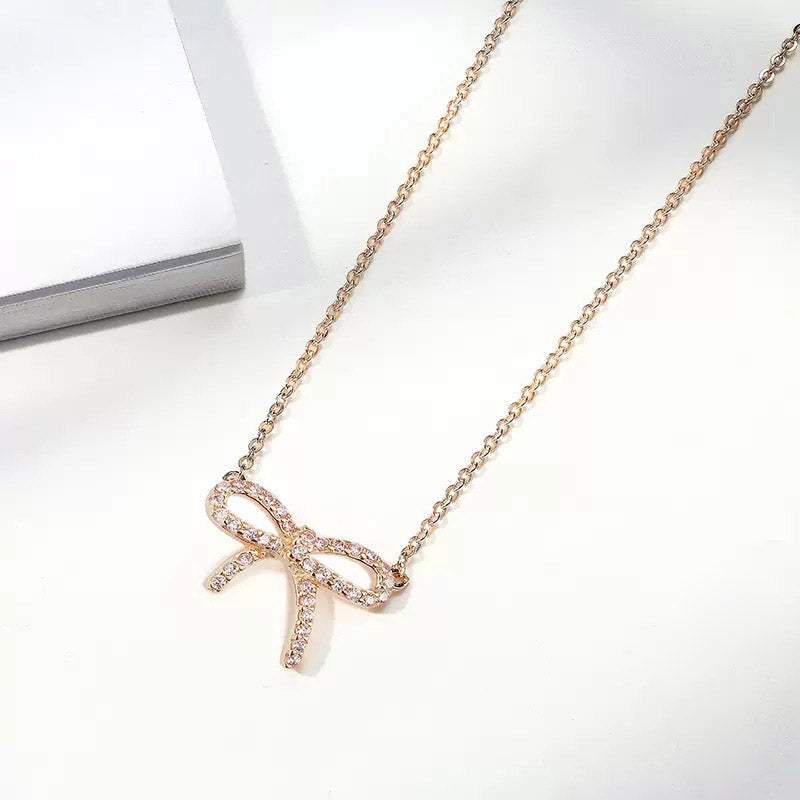 Gnoce Shinning Bow Tie Necklace_2
