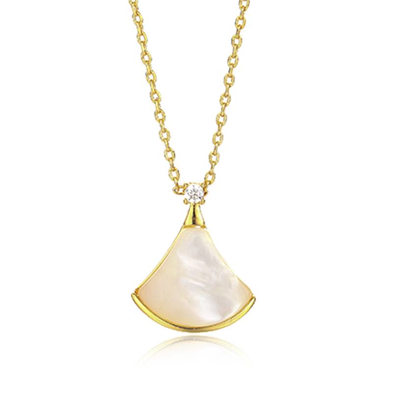 Gnoce Shimmering  Fan-shape Necklace_1