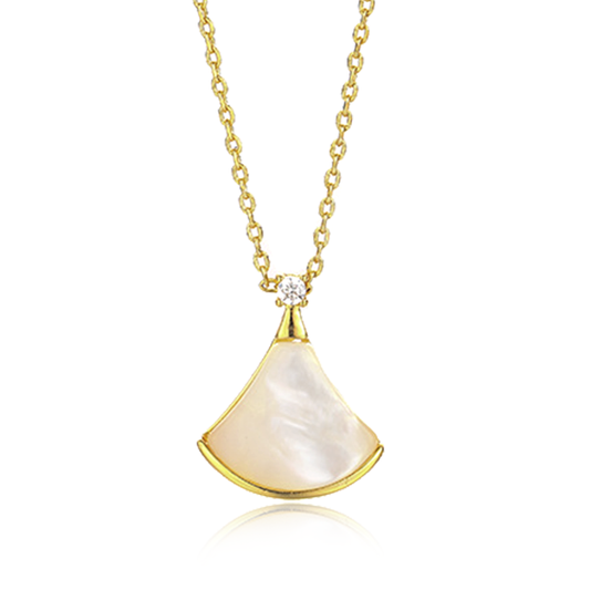 Gnoce Shimmering  Fan-shape Necklace_1