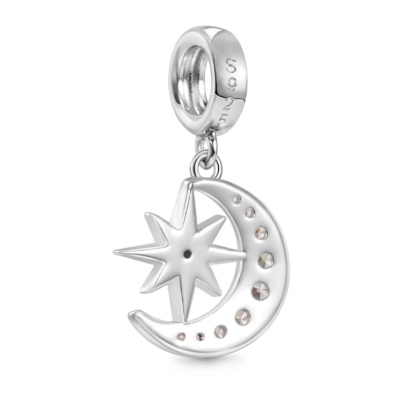 Gnoce Galaxy Moon & Star Pendant Dangle Charm_2