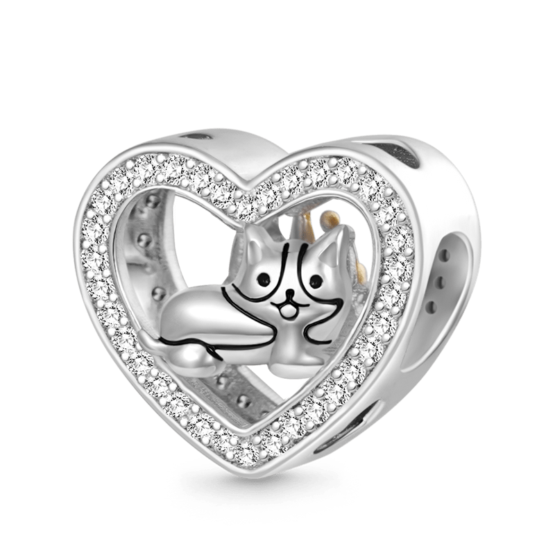 Gnoce Queen & Pet Dog Open Heart Charm_2