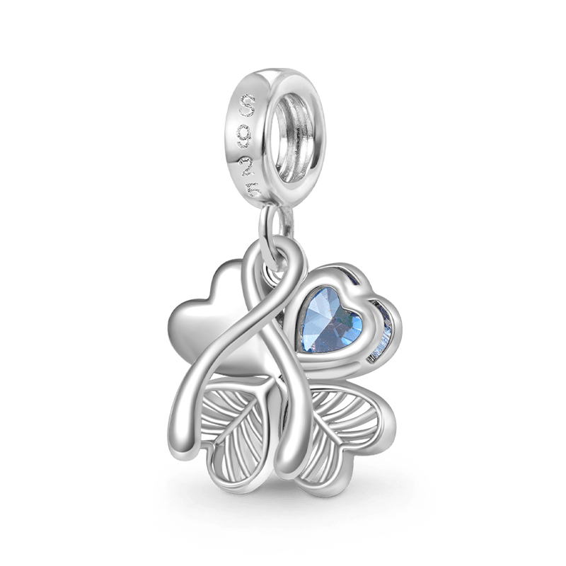 Gnoce Lucky Cloverleaf & Wishbone Pendant Dangle Charm_2