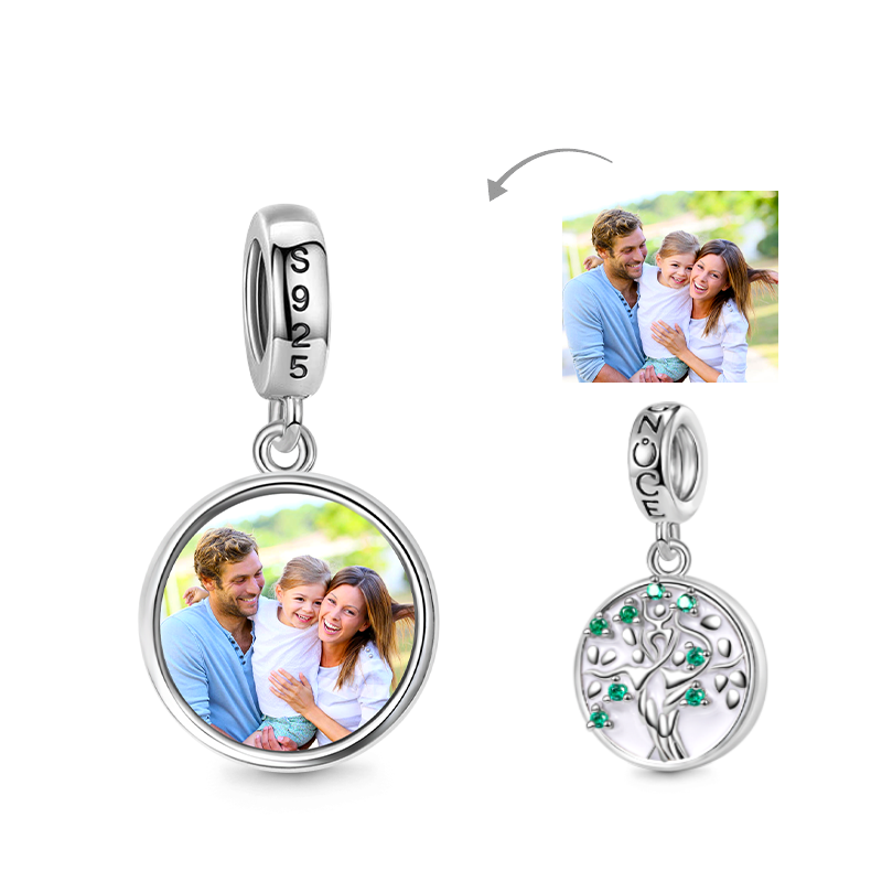 Gnoce Family Tree Personalized Photo Pendant Dangle Charm_1