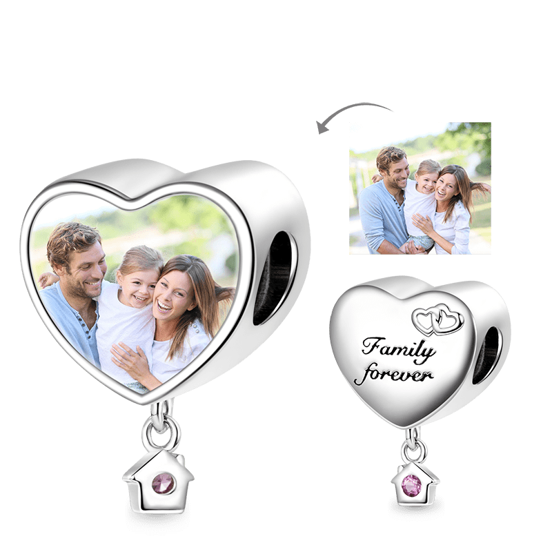 Gnoce Family Happy Place Heart Personalized Photo Charm_1